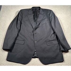 Lubiam 1911 Blazer Jacket Men 48L Navy Blue Virgin Wool Two Button Single Breast